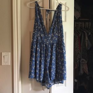 Printed blue romper